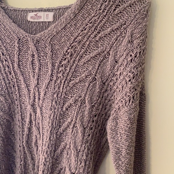 Hollister Taupe Cable Knit Hooded Sweater - Picture 5 of 5